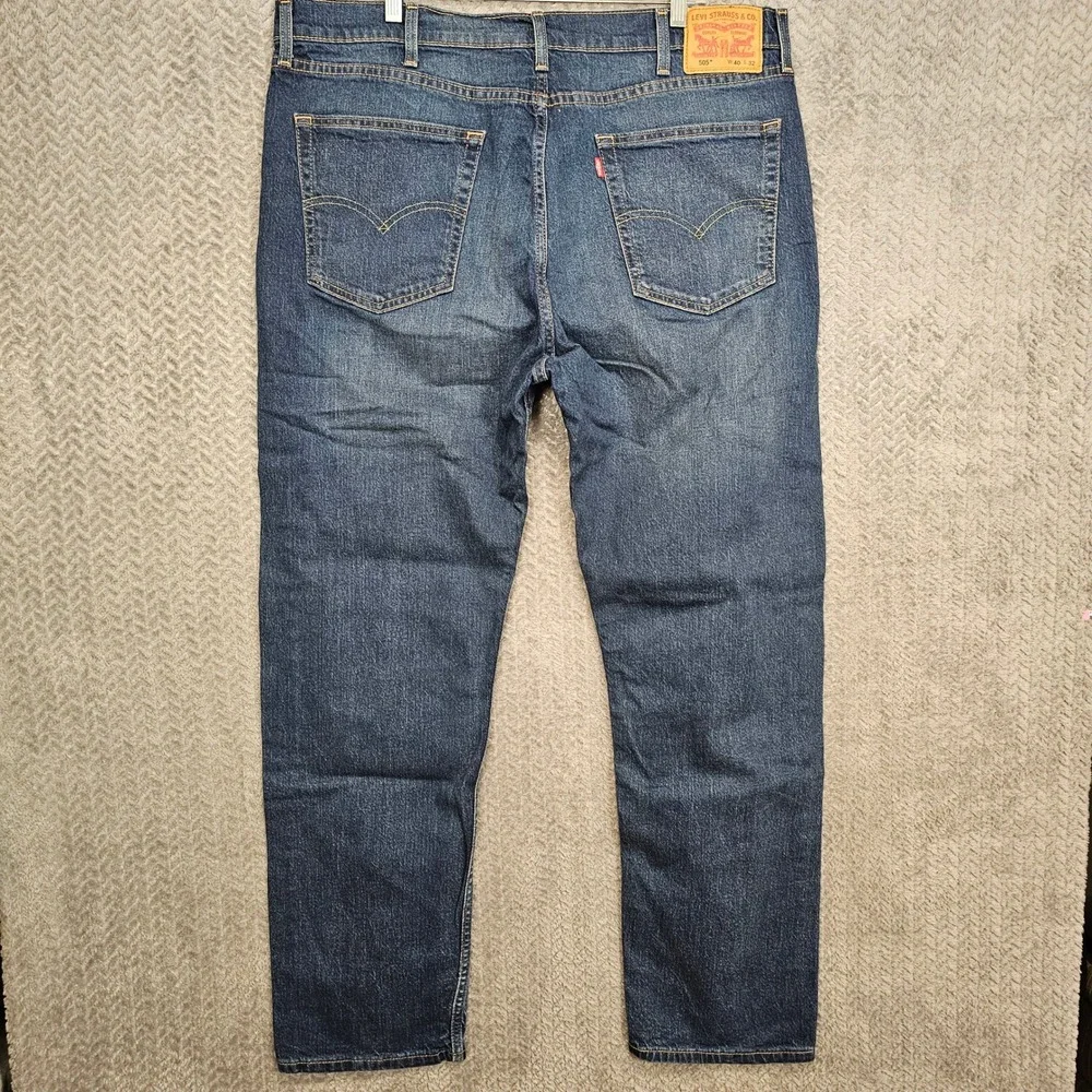 Levis 505 Regular Fit Straight Leg Mens‎ Jeans 40x32 Medium Wash Blue 00505-2668
